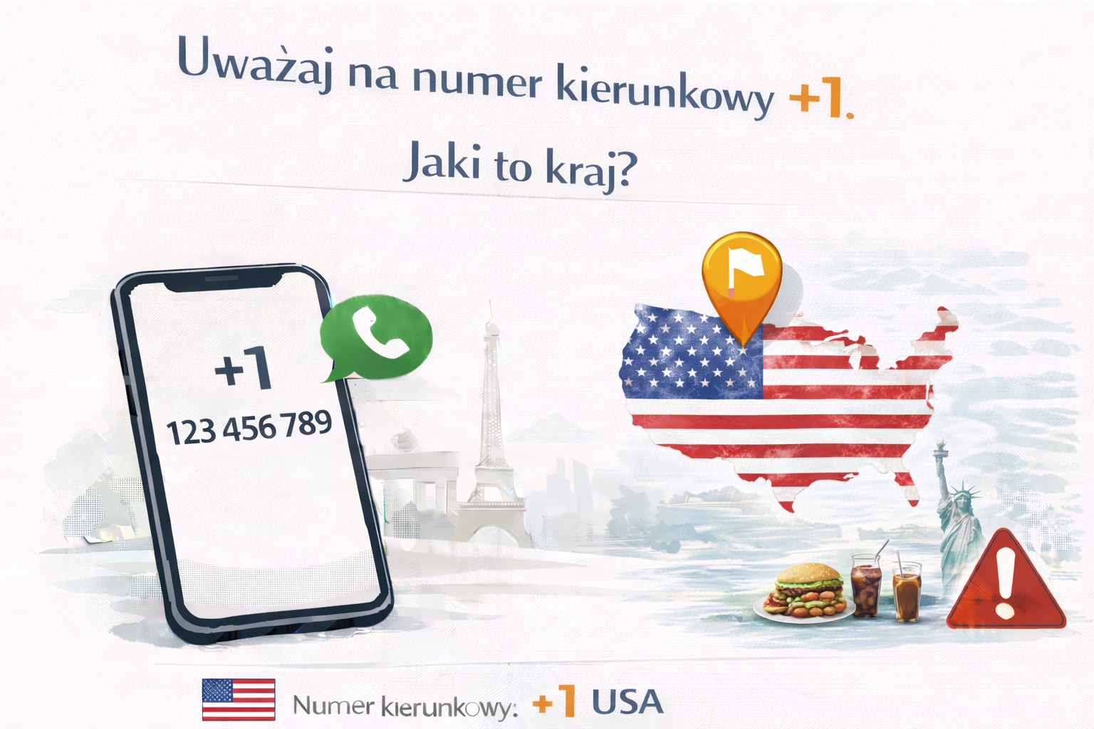 Uważaj na numer kierunkowy +1. Jaki to kraj?