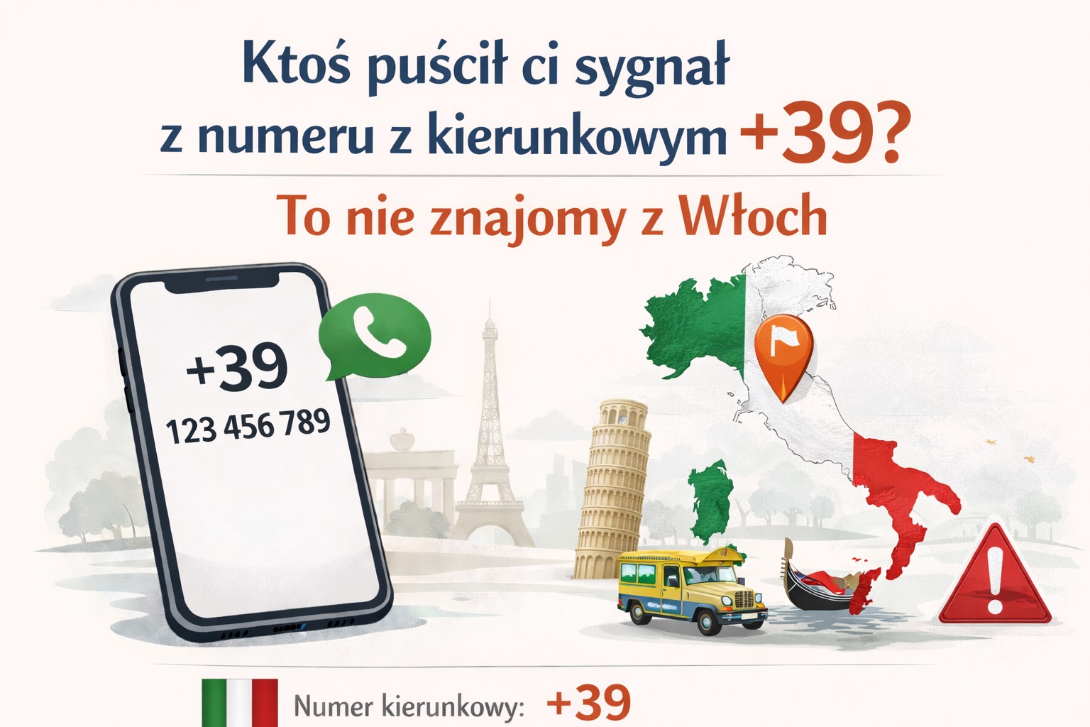 Ktoś puścił ci sygnał z numeru z kierunkowym +39? To nie znajomy z Włoch