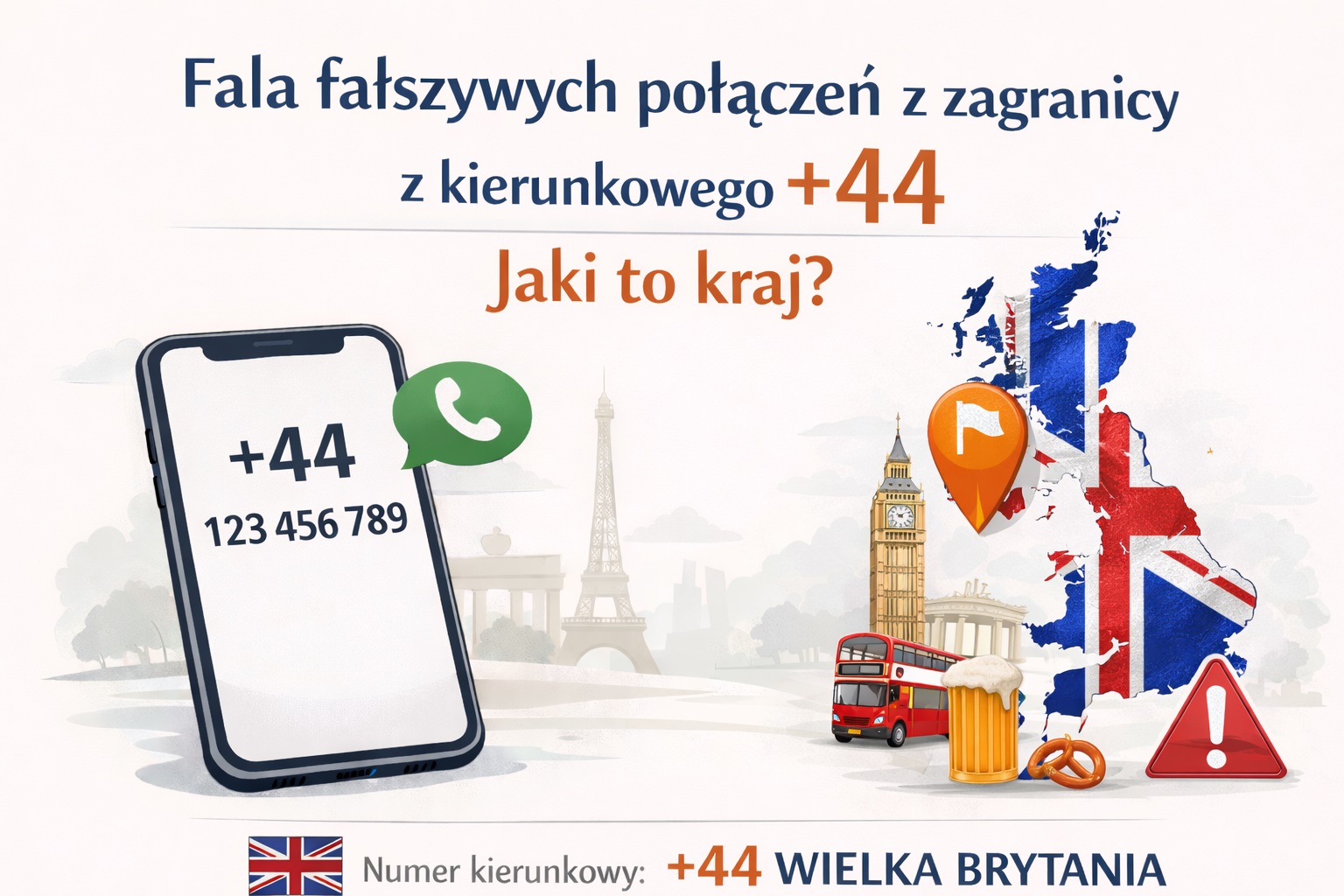 Fala fałszywych połączeń z zagranicy z kierunkowego +44. Jaki to kraj?