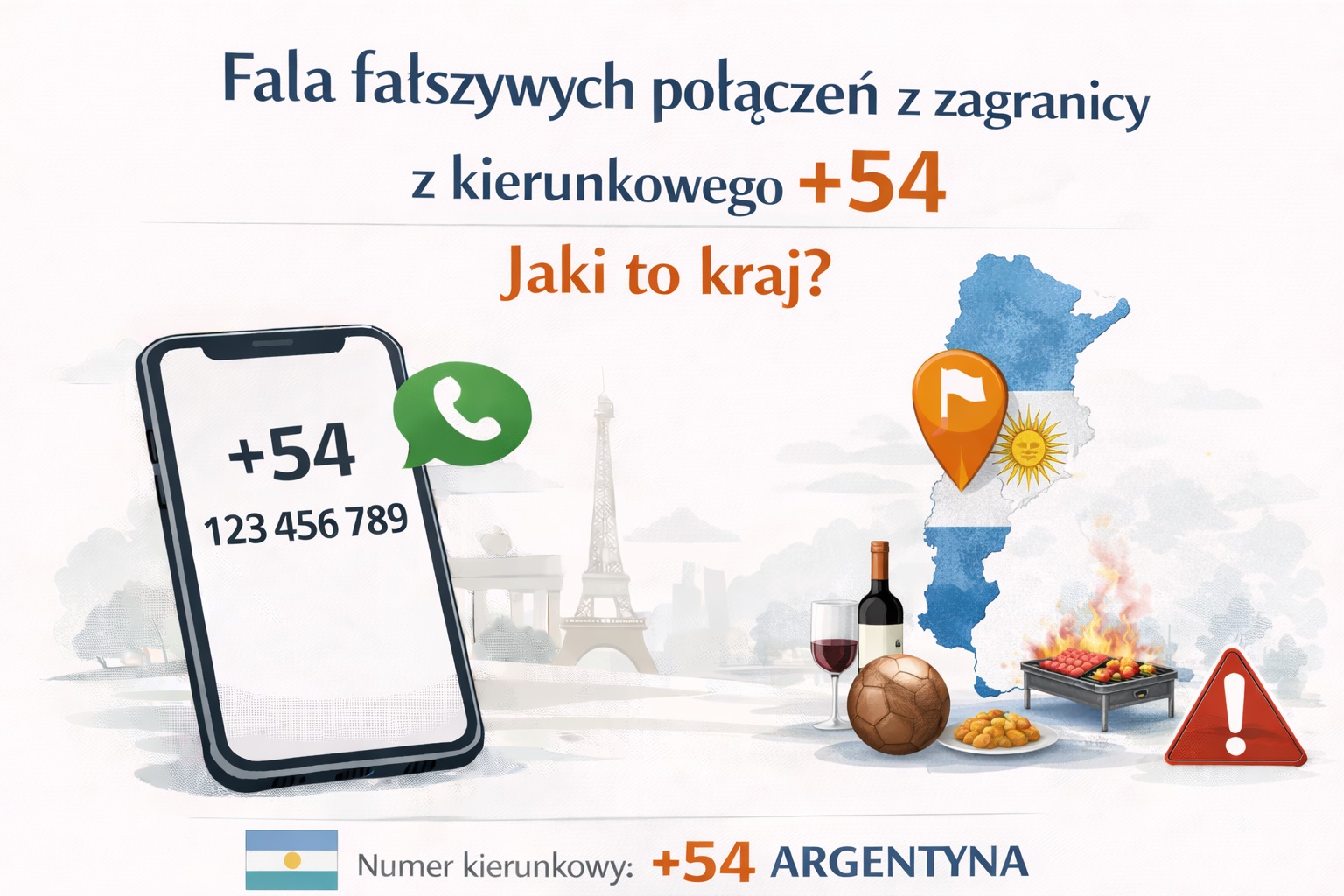 Fala fałszywych połączeń z zagranicy z kierunkowego +54. Jaki to kraj?
