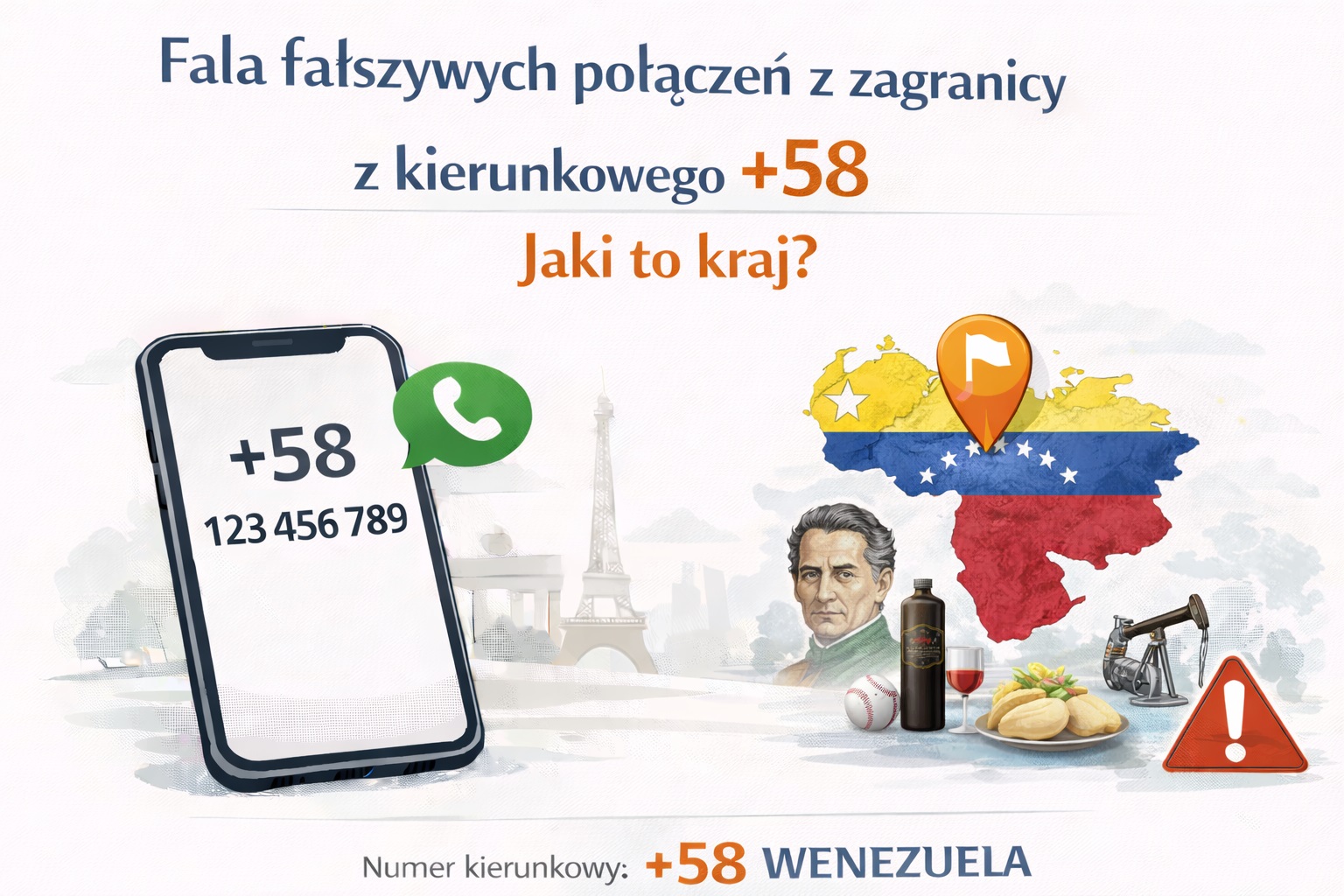 Fala fałszywych połączeń z zagranicy z kierunkowego +58. Jaki to kraj?