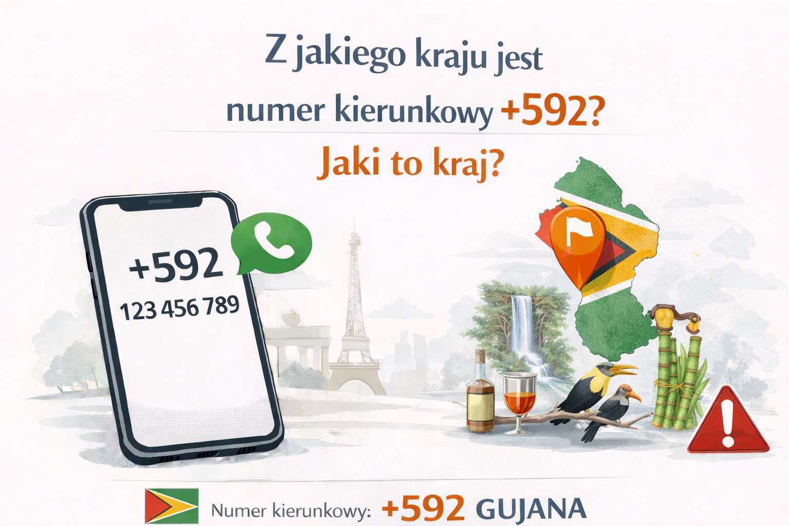 Z jakiego kraju jest numer kierunkowy +592?