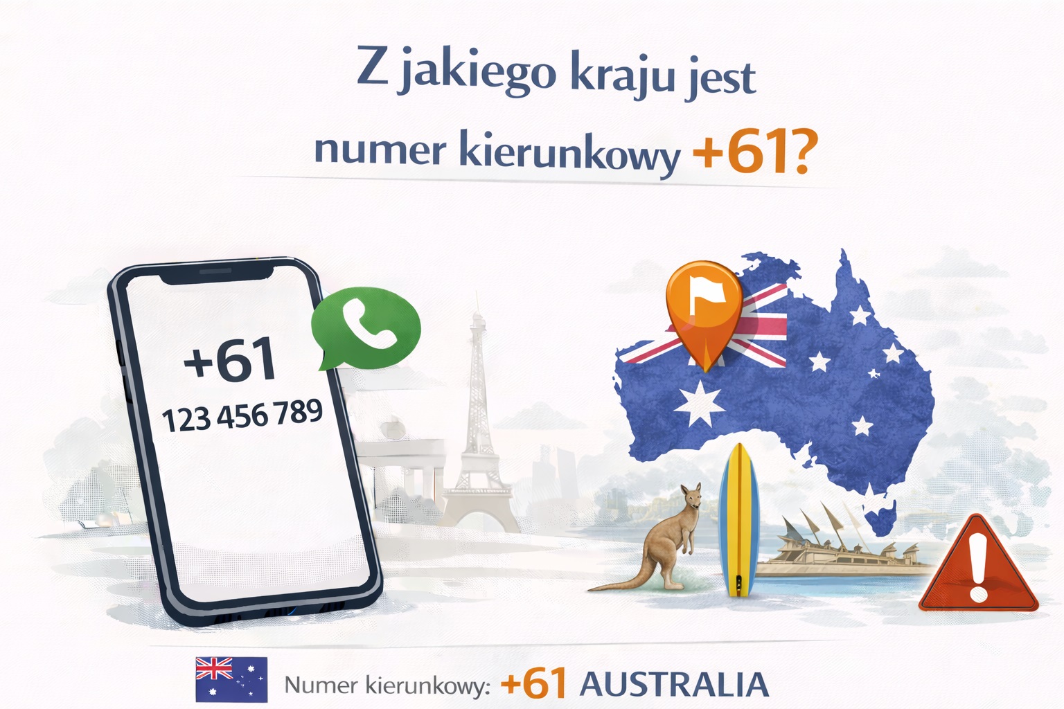 Z jakiego kraju jest numer kierunkowy +61?