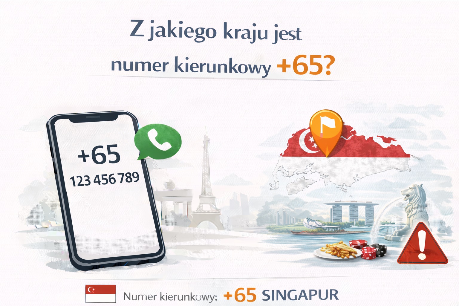Z jakiego kraju jest numer kierunkowy +65?
