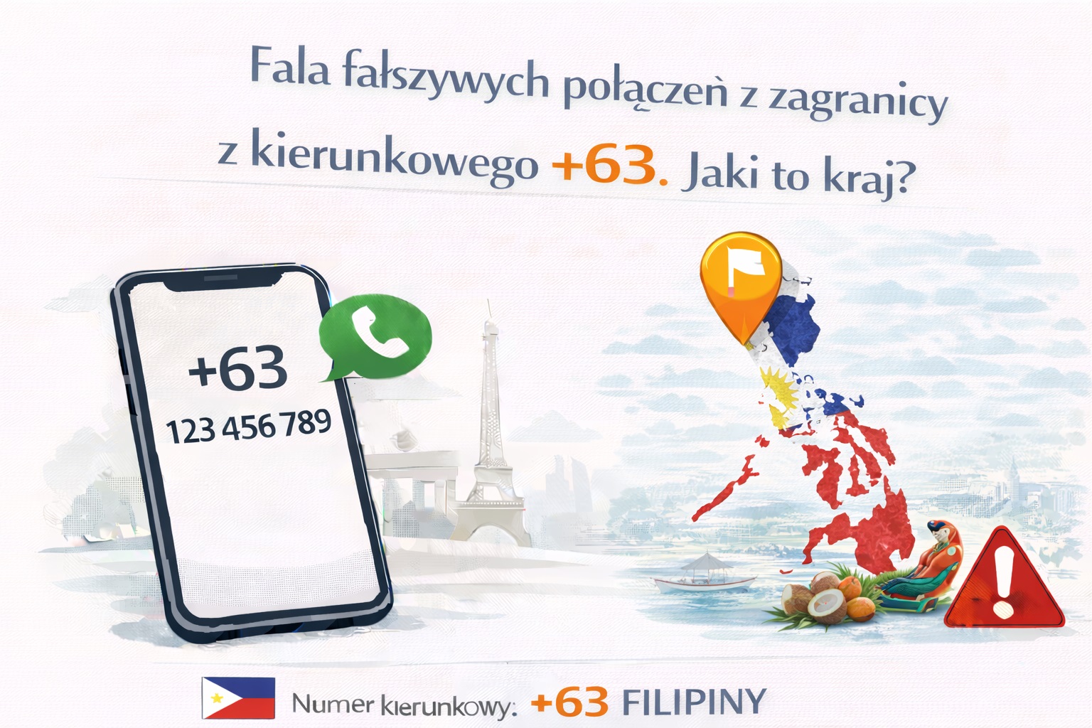 Fala fałszywych połączeń z zagranicy z kierunkowego +63. Jaki to kraj?